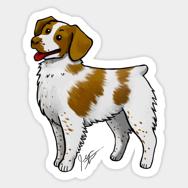 Dog - Brittany Sticker by Jen's Dogs Custom Gifts and Designs